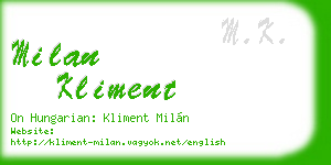 milan kliment business card